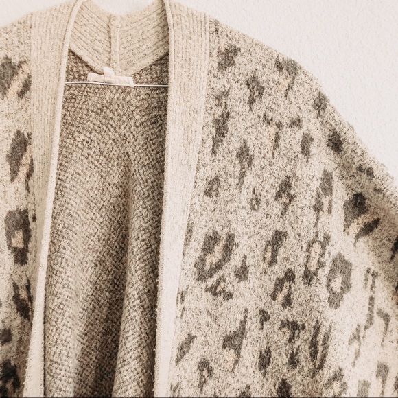 Easel Oversized Graytan Leopard Print 